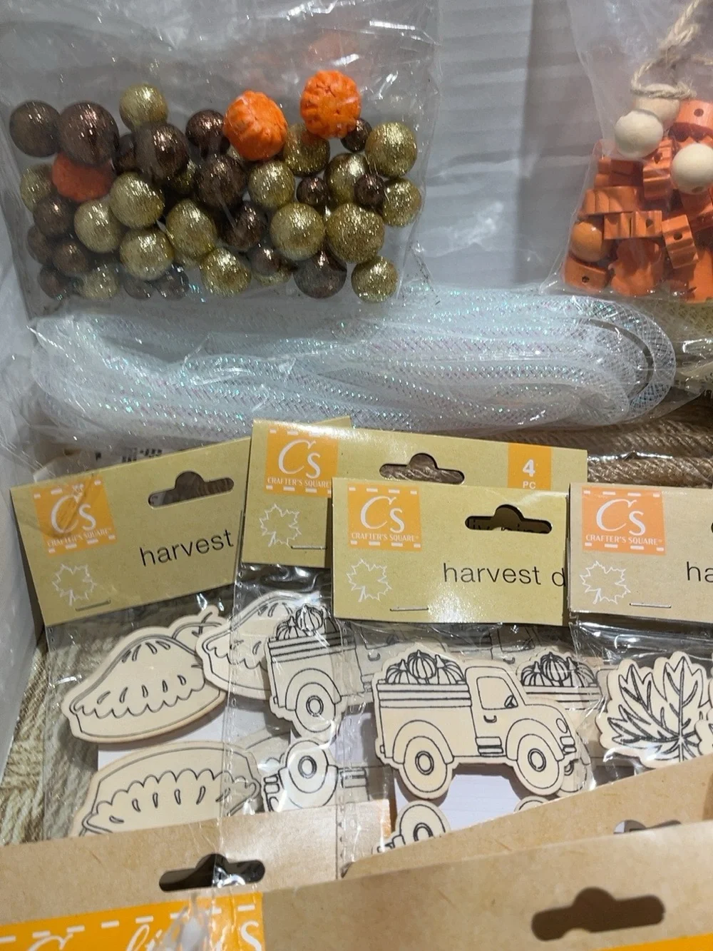 Harvest Floral & Pumpkin Craft Kit - Orange Fall Decorations